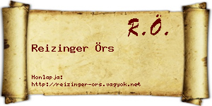 Reizinger Örs névjegykártya